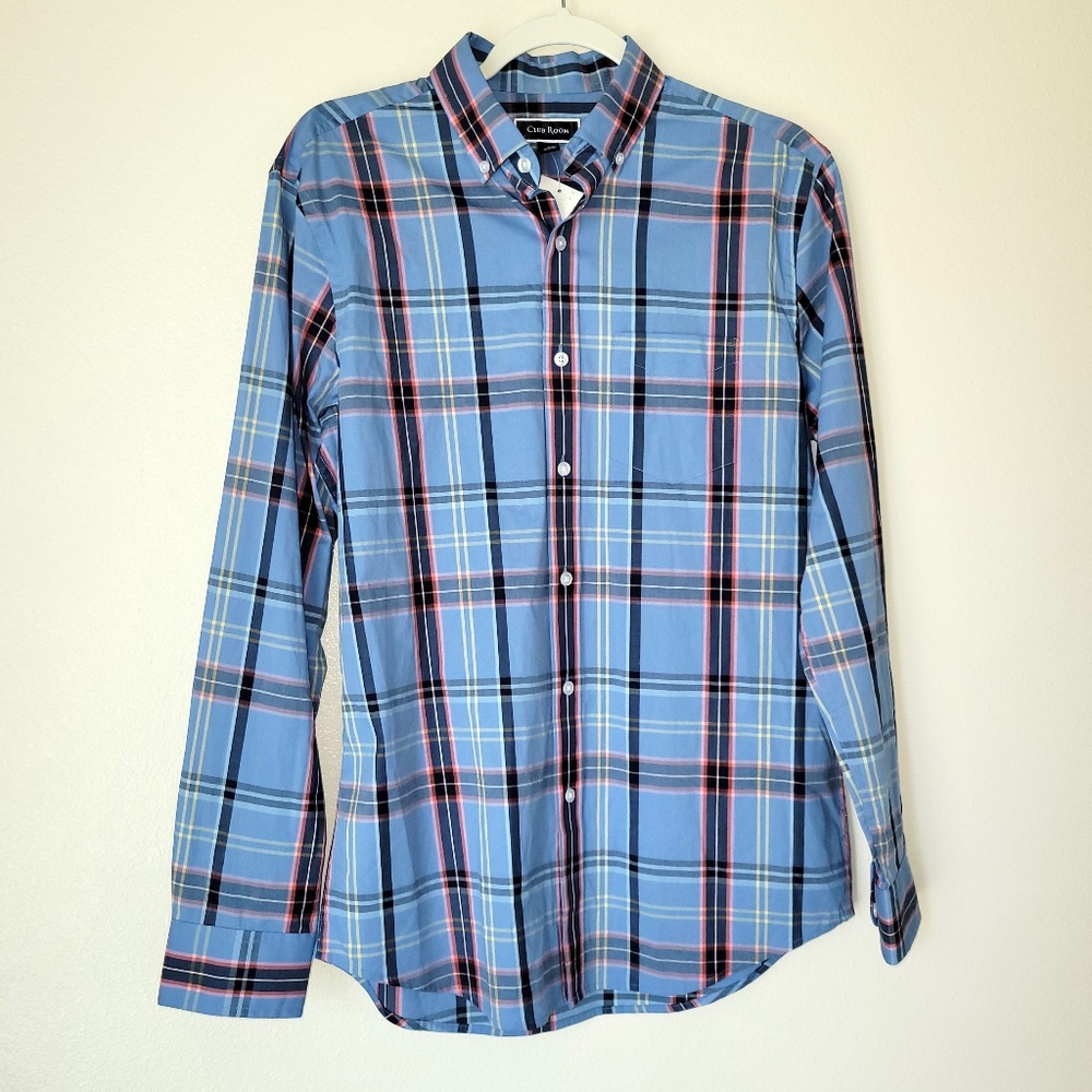 Club Room Plaid Collared long sleeve shirt - S